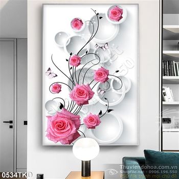 Tranh hoa hồng dán tường