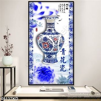 Tranh bình hoa cổ nghệ thuật treo tường