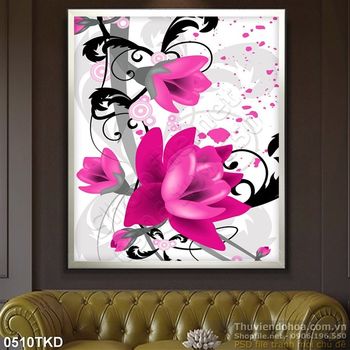 Tranh hoa mộc lan dán tường