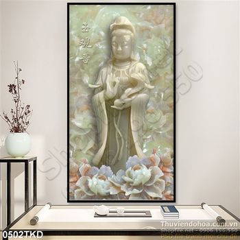 Tranh gỉa ngọc Phật Bà Quan Âm