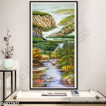 Tranh sơn dầu phong cảnh thác