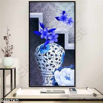 Tranh bình hoa cổ nghệ thuật