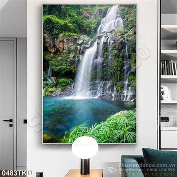 Tranh thác nước phong thủy trang trí