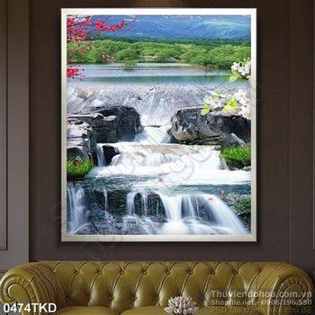Tranh thác nước mùa xuân