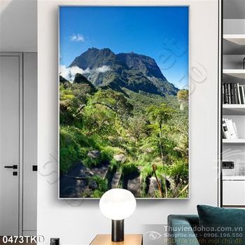 Tranh ngọn núi cao trang trí phòng ngủ