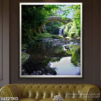 Tranh cây cầu trong rừng