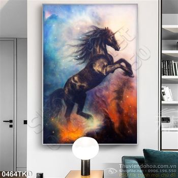 Tranh ngựa trang trí phòng khách đẹp