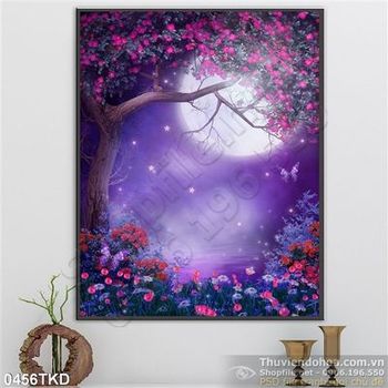 Tranh khu vườn dưới ánh trăng