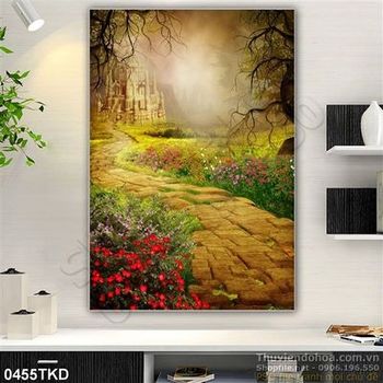 Tranh tòa lâu đài trong rừng