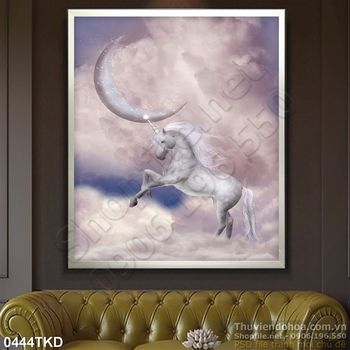Tranh kỳ lân và ánh trăng