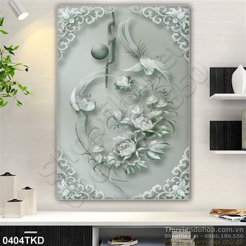 Tranh giả ngọc chim én màu xuân