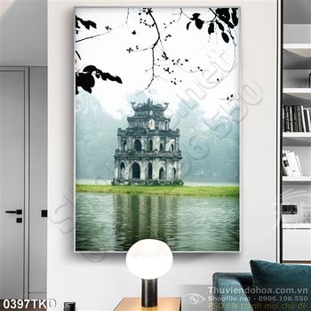 Tranh tháp Rùa Hồ Gươm