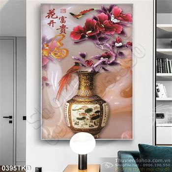 Tranh bình hoa cổ nghệ thuật