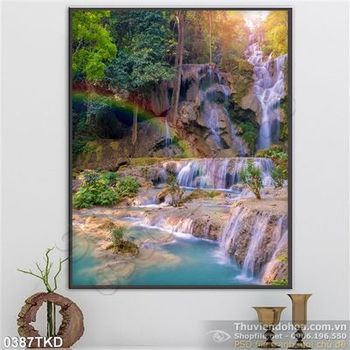 Tranh thác nước và cầu vồng