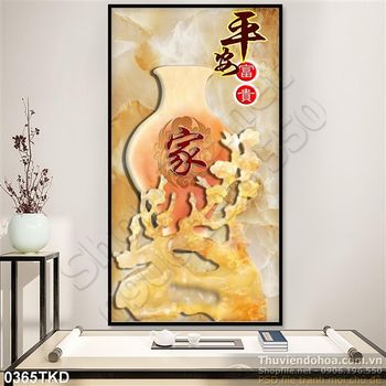 Tranh giả ngọc bình hoa Mai