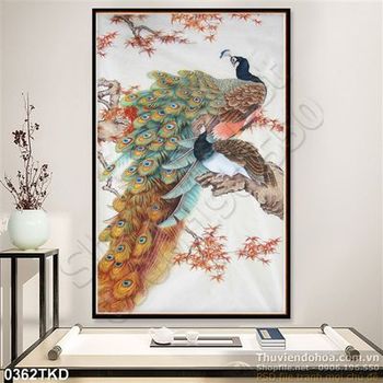 Tranh chim công nghệ thuật treo tường
