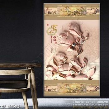 Tranh hoa Mộc Lan giả ngọc đẹp