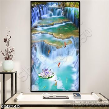 Tranh thác nước trang trí phòng khách