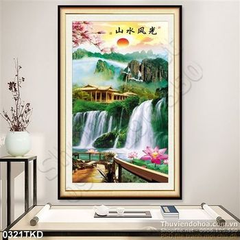 Tranh phong cảnh sơn thủy hữu tình trang trí phòng khách