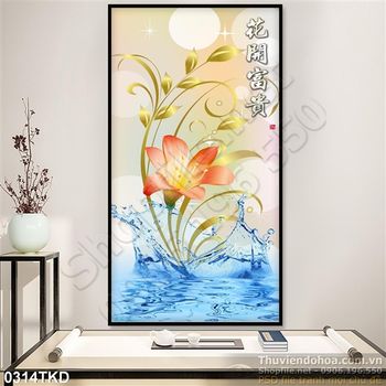 Tranh hoa Ly in gạch chất lượng cao