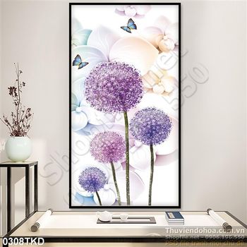 Tranh hoa hành nghệ thuật trang trí dán tường
