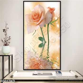 Tranh hoa hồng dán tường