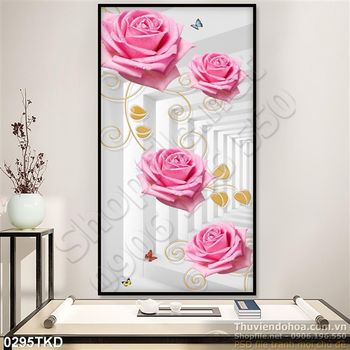 Tranh hoa hồng trang trí dán tường đẹp nhất