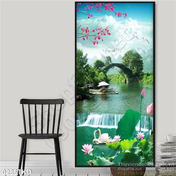 Tranh sơn thủy hữu tình trang trí phòng khách