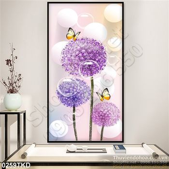 Tranh 3D hoa Hành dán tường