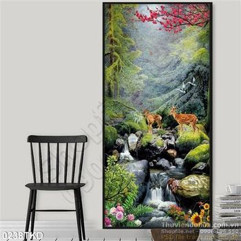 Tranh nai trong rừng