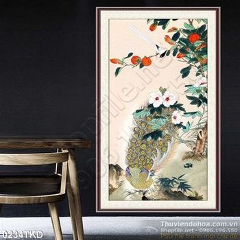 Tranh chim công nghệ thuật