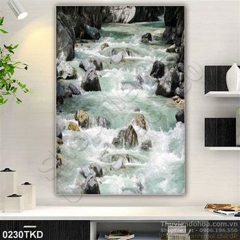 Tranh thác nước trang trí phòng khách