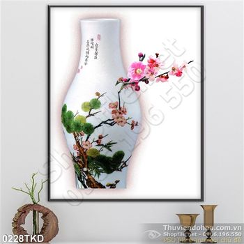 Tranh bình hoa mùa xuân