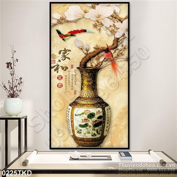 Tranh bình hoa trang trí phòng khách