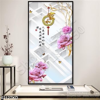 Tranh hoa hồng thư pháp đẹp nhất