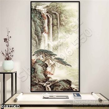 Tranh sơn dầu thác nước nghệ thuật