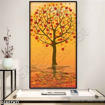 Tranh sơn dầu cây nghệ thuật treo tường