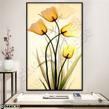 Tranh hoa tulip dán tường