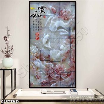 Tranh giả ngọc hoa sen nghệ thuật