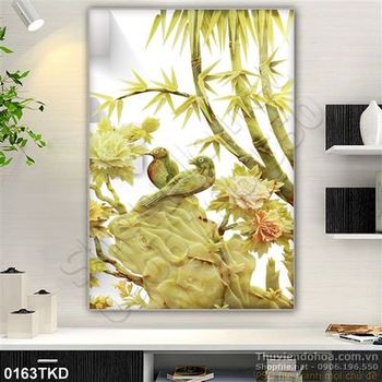 Tranh chim yến và hoa Cúc phong thủy