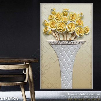 Tranh bình Hoa Hồng nghệ thuật trang trí phòng khách