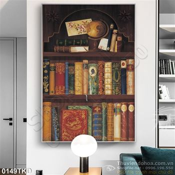 Tranh kệ sách sơn dầu Châu Âu