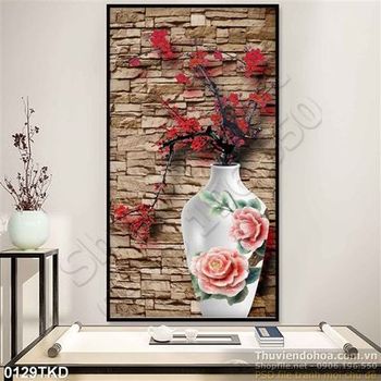 Tranh bình hoa Đào nghệ thuật