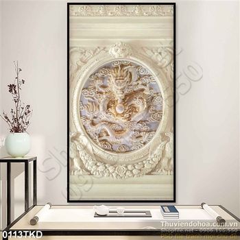 Tranh rồng phù điêu trang trí phòng khách