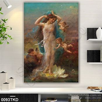 Tranh sơn dầu thiếu nữ Châu Âu