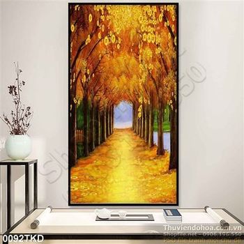 Tranh rừng kim tiền vàng trang trí Tết