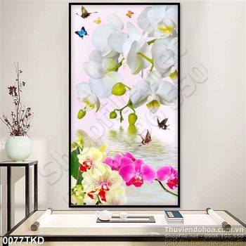 Tranh hoa lan trang trí tường