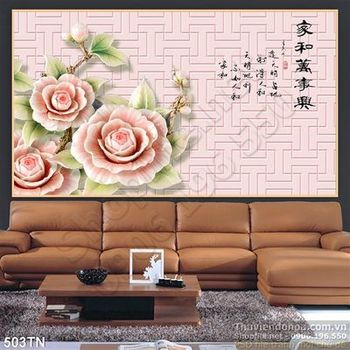 Tranh giả ngọc hoa hồng thư pháp