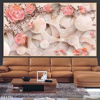 Tranh giả ngọc hoa hồng đá cẩm thạch