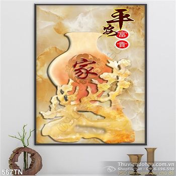 Tranh giả ngọc bình cổ và hoa mai